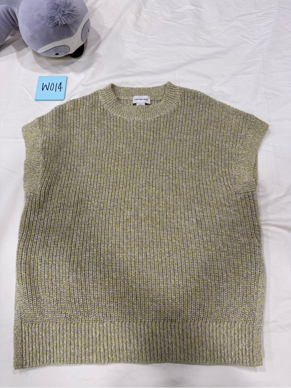 Calvin Klein Olive Green Crewneck Knit Sweater Vest